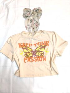 new but no tagg  Butterfly Graphic Crop Top