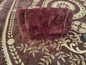 Mango Brand Crossbody Fur Bag