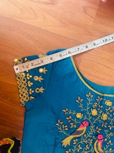 Zari Work Blue And Black Lehenga Choli