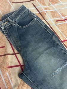 Grey Ripped Denim Jeans