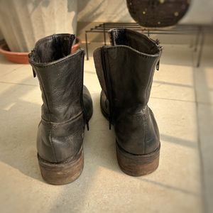 Black Leather Ankle Boots