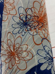 Navy Blue, Off White Saree