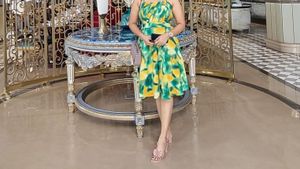 Green N Yellow One Piece Party Wear