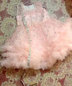Peach Sparkly Flower Girl Dress