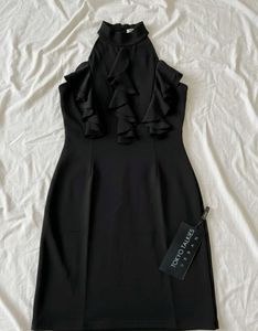 With Tag Black Ruffle Dress