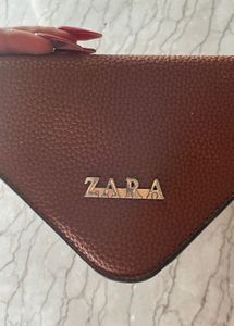 Zara Official Brown Crossbody Bag