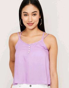 Purple Spaghetti Strappy Tank Top