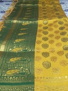 Elegant Green &amp; Gold Saree