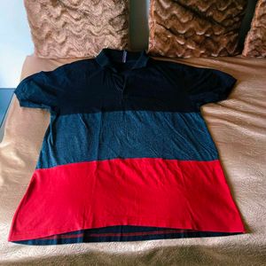 🛍️ Stylish Color Blocked Polo T-Shirt ⭐⭐⭐