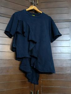 Luckychouette Women Cotton Ruffle Casual Tshirt