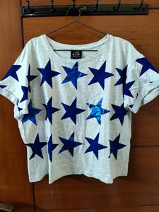 Star Print Crop Top