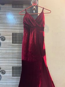 Red Velvet Maxi Dress