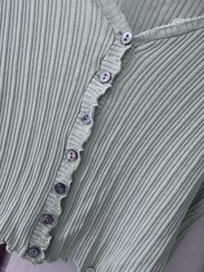 Cute Green Cropped Cardigan