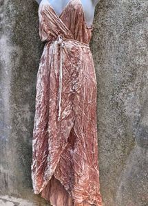 SEXY NUDE WRAP DRESS