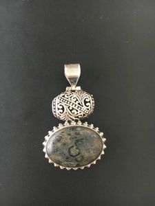 92.5 Gemstone With Lattice/ Malachite Pendent