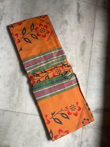 Orange Floral Saree