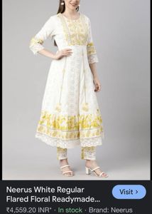Elegant White &amp; Yellow Kurta Set