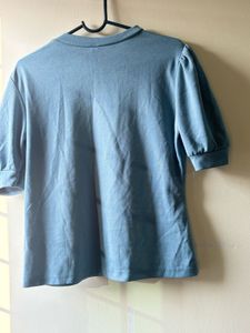 Light Blue Puff Sleeve Top