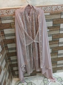Diamond Work Jacket Style Wedding Dress