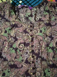 Purple Libas Kurti ~~with Strips Pattern