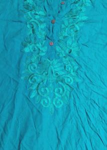 Embroidered Teal Tunic