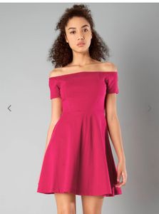 Faballey Solid Pink Dress