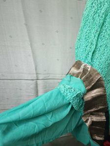 Size 38 Bust. Velvet Embroidery Long Frock
