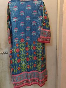 Srishti Blue Floral Printed Kurta | Size M | New
