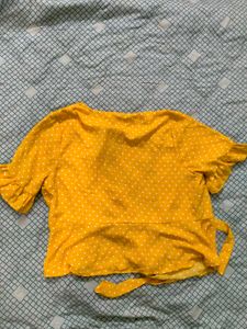 Harpa mustard Yellow Wrap Top