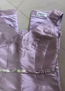 Lavender Sleeveless Satin Dress