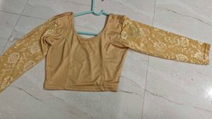 Lace Sleeve Crop Top Blouse