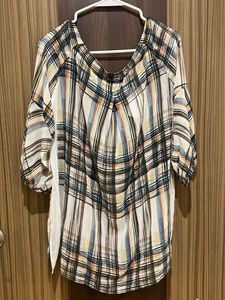 Plaid Off-Shoulder Top