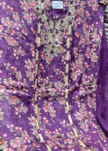 Floral Purple Kurta Set