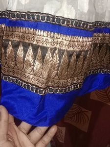 Elegant White &amp; Blue Ethnic Anarkali suit