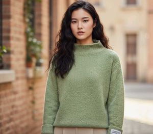 😍Green Knit Turtleneck Sweater😊