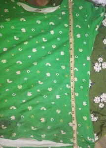 Yellow V-Neck Pocket Tee And Green T-shirt Combo