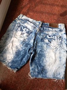 Acid Wash Denim Shorts