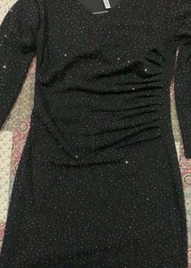 Sparkly Black Midi Dress