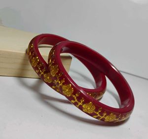 Red & Gold Floral Bangles (Set of 2)