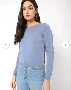 Cute Blue Knit Sweater