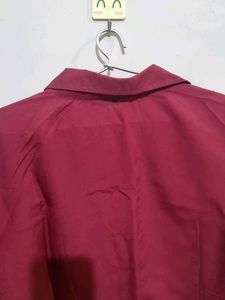 Maroon Red Abstract Shirt Women
