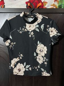 Floral High Neck Top- S
