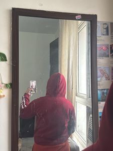 Maroon Hoodie with White Stripes