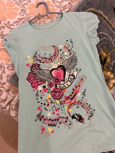 Blue T-shirt Casual Wear