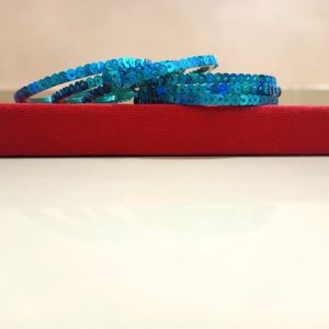 BEAUTIFUL BLUE BANGLES (Hand Made)