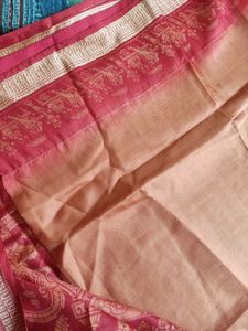Beige Red Printed Saree