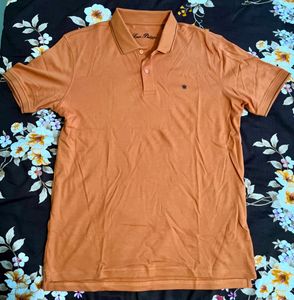 Louis Philippe Men's Orange Polo Shirt