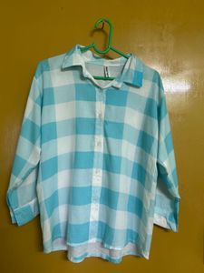 Blue and White Checkered Shirt