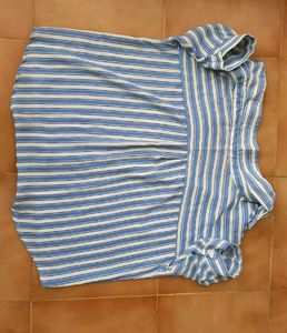 Very Stylish Striped Cold Shoulder Top