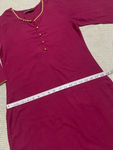 Maroon &amp; Gold Accented Kurti